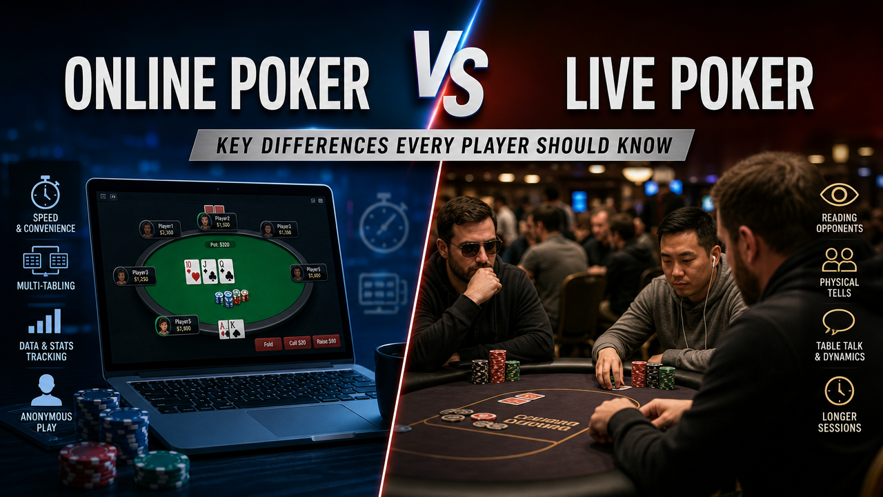 Online Poker vs Live Poker — Key Differences Every Player Should Know